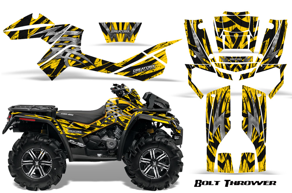 Can-Am Outlander XMR Graphics Kit Bolt Thrower Yellow